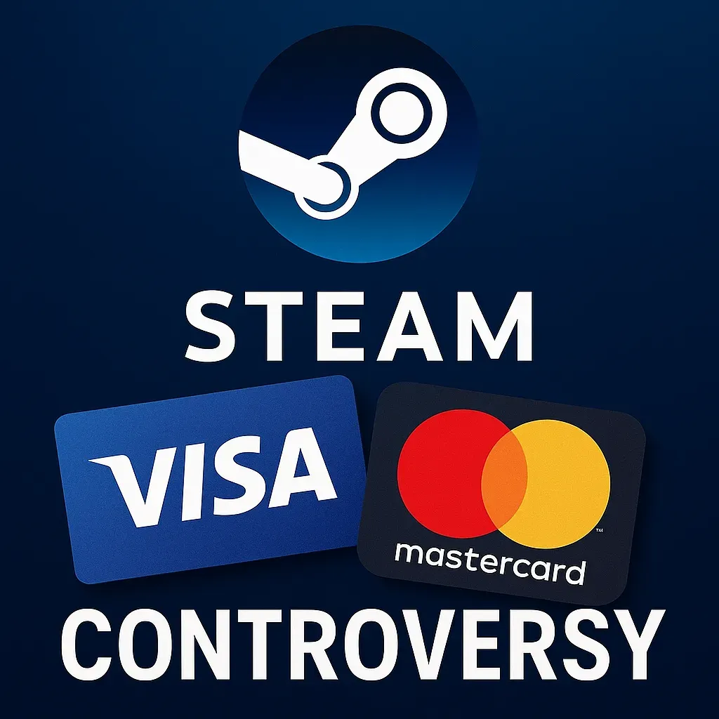 Steam平台與支付處理商爭議事件示意圖，顯示遊戲平台面臨的金融壓力