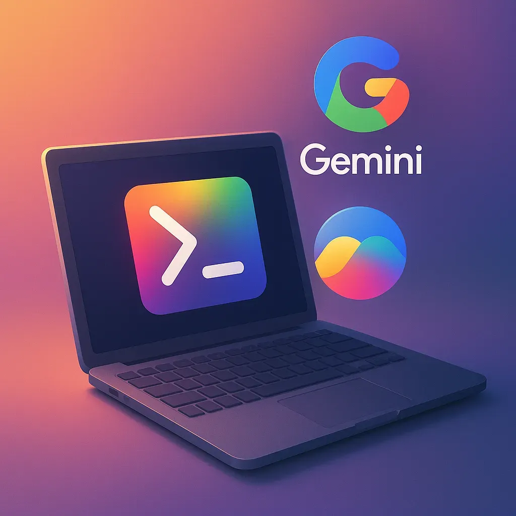 Google Gemini CLI開發者工具介面，展示終端中的AI助手功能和程式碼協助場景