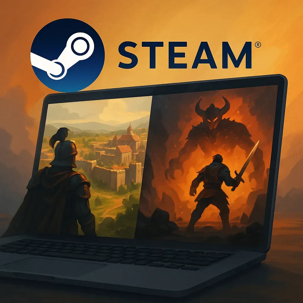 Steam週末免費試玩遊戲和特賣活動，展示大型戰略遊戲和動作RPG畫面