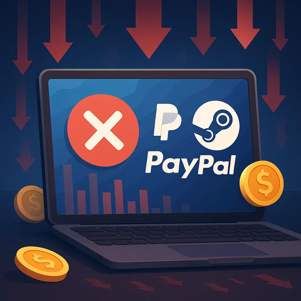 Steam PayPal支付危機示意圖
