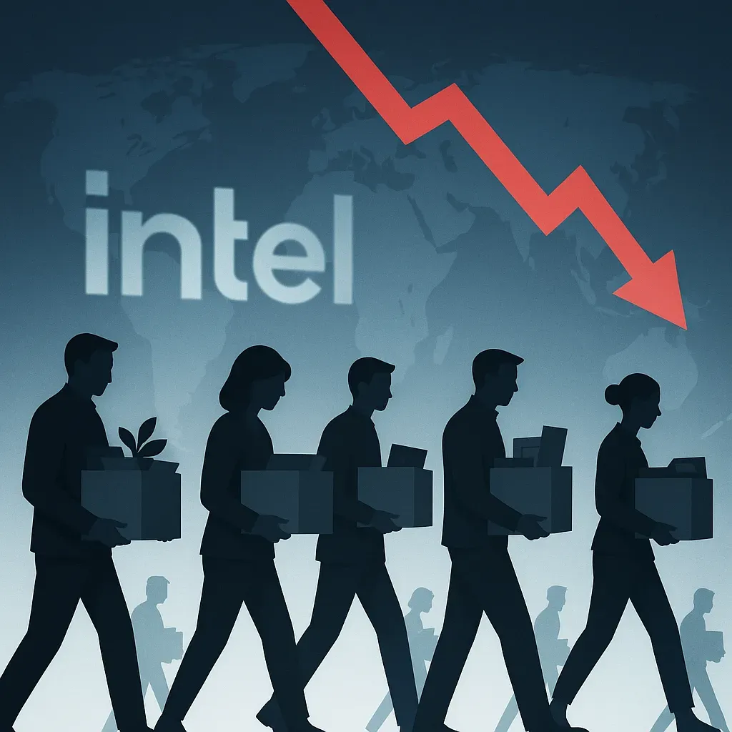 科技業大規模裁員潮示意圖，Intel總部外景