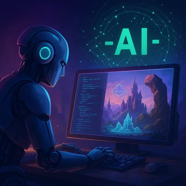 AI遊戲開發工具展示圖，包含NVIDIA神經渲染技術和各種AI開發工具介面