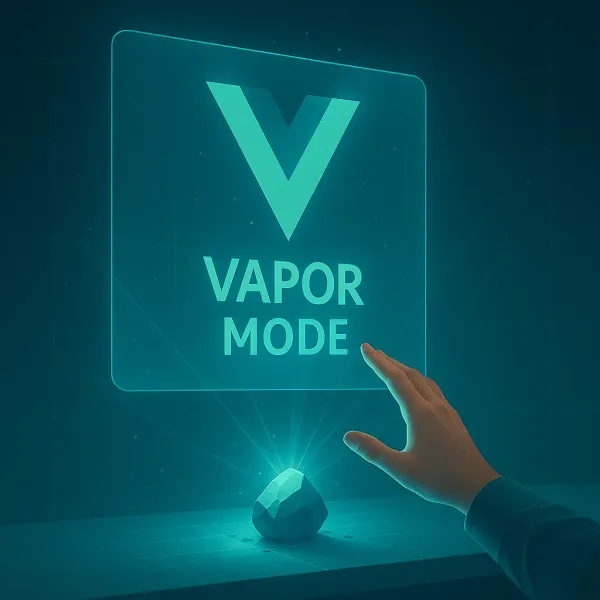 Vue.js Vapor Mode 架構圖示，展示無虛擬DOM的高效能渲染機制