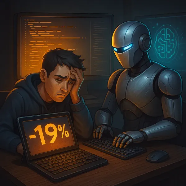 AI開發工具生產力研究與現實效果分析示意圖