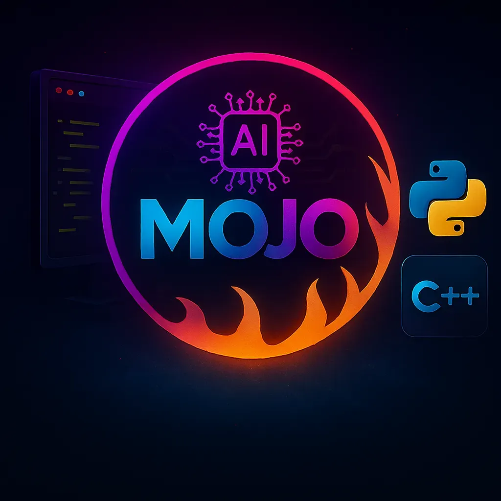 Mojo AI程式語言開發環境與程式碼範例，展示其結合Python與C++特性的創新設計