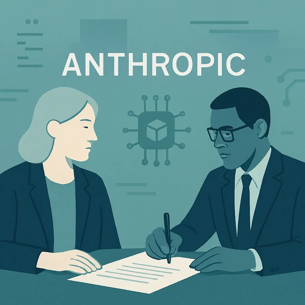 AI與版權和解的象徵示意