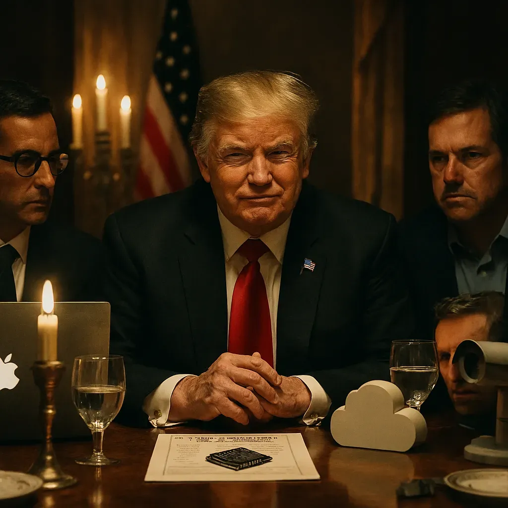 白宮與科技公司高層會晤的示意圖