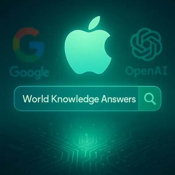 Apple AI搜尋引擎與Siri整合示意圖