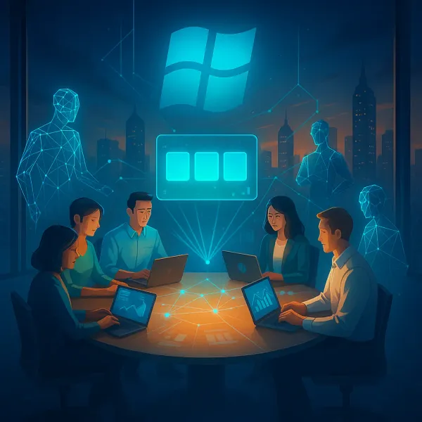 微軟總部辦公室和員工協作場景