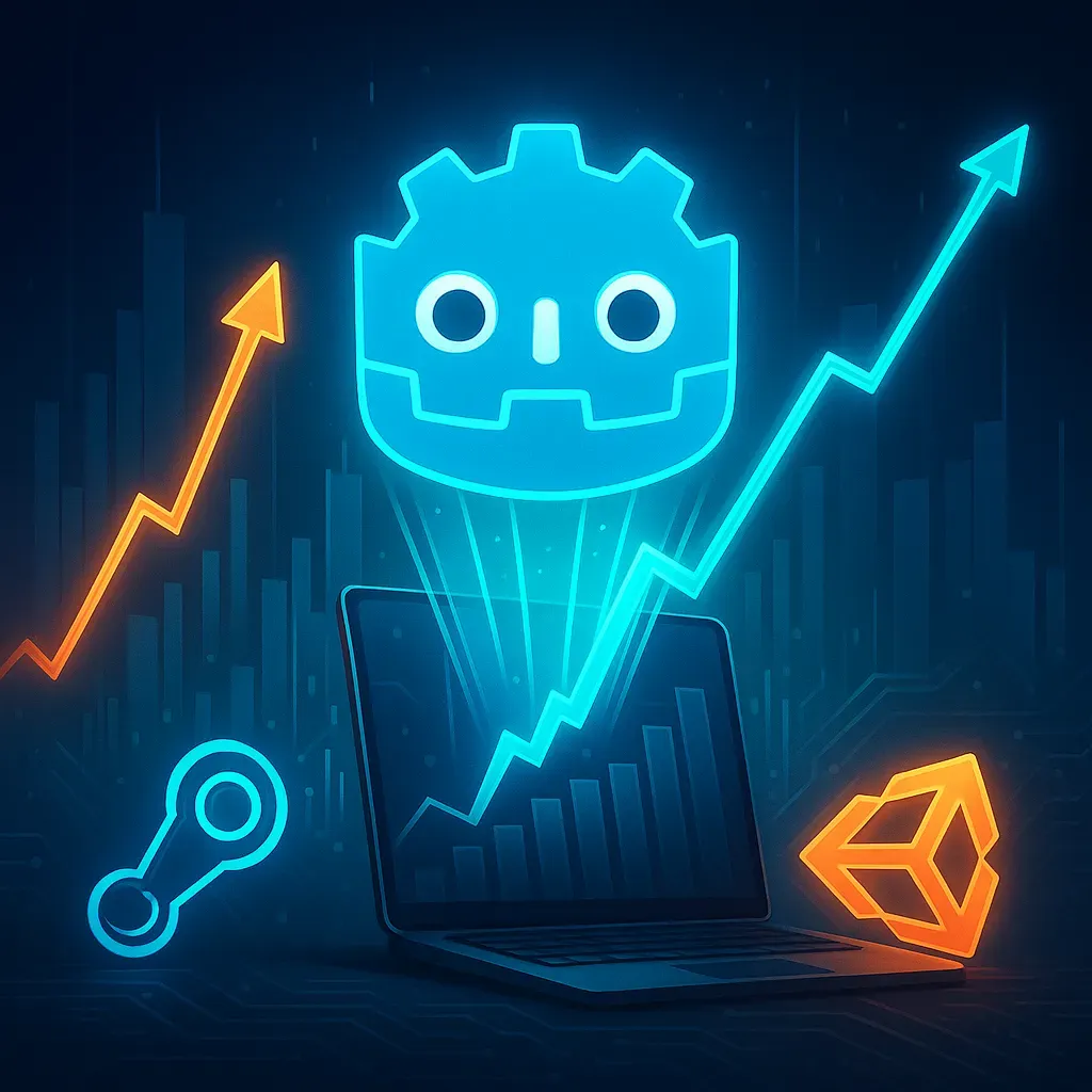 Godot引擎爆炸式成長Steam遊戲開發趨勢圖