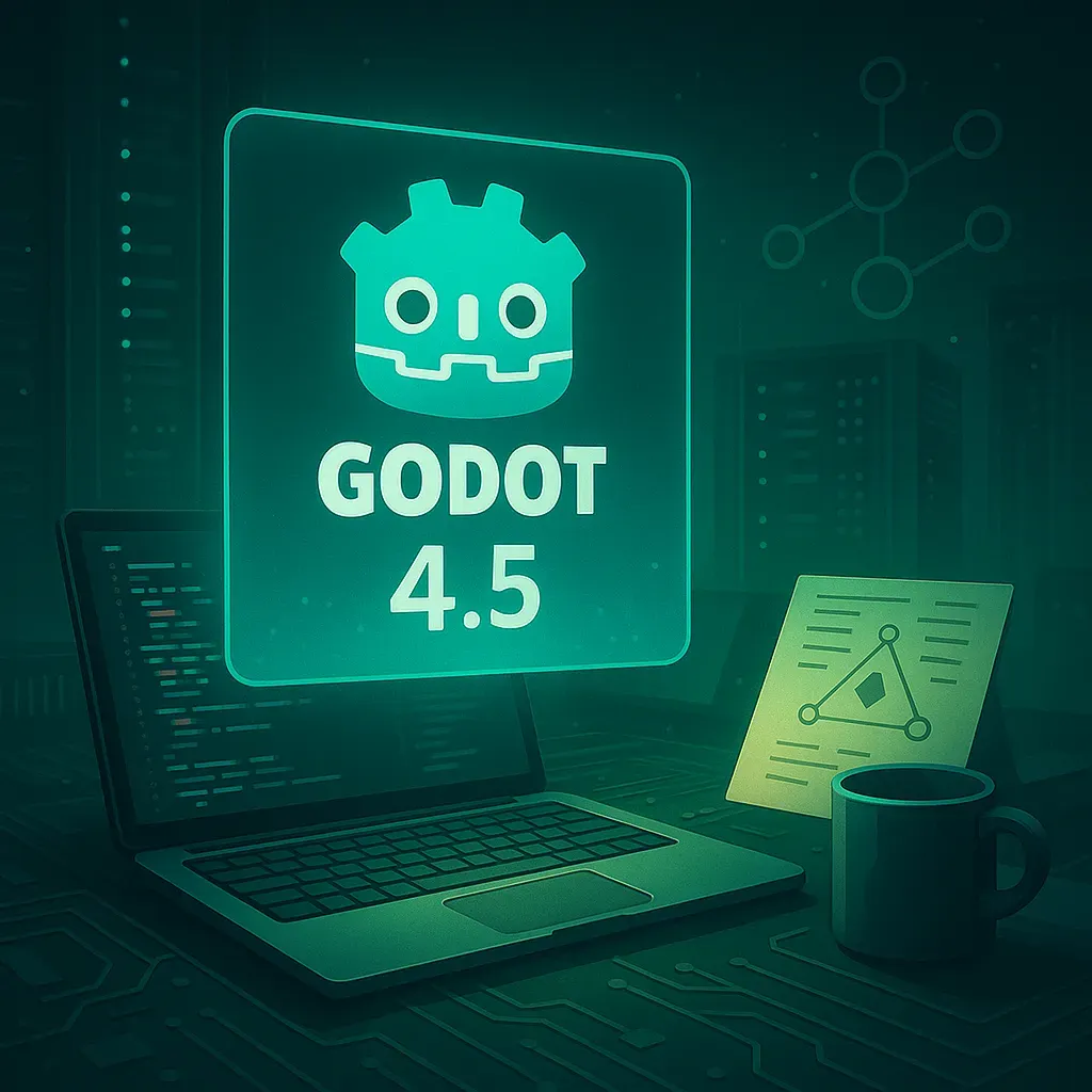 Godot 4.5 引擎技術架構圖解，展示新功能和改進項目