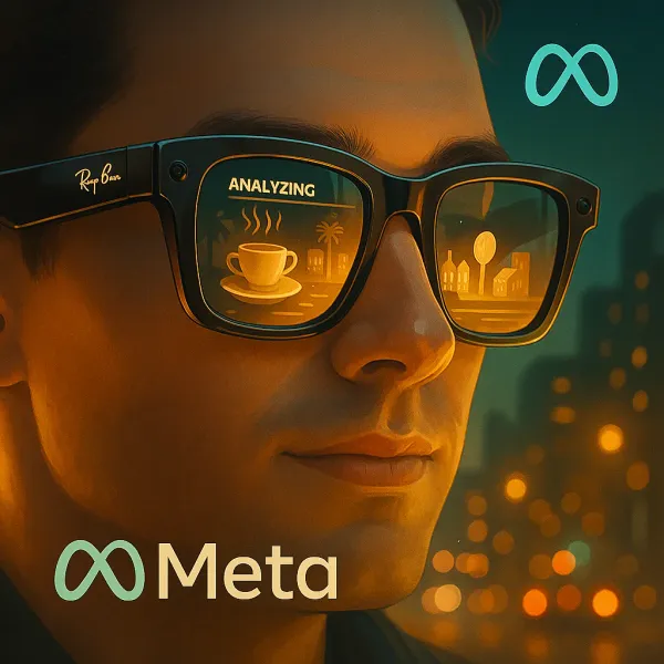 Meta Ray-Ban smart glasses demonstrating AI real-time analysis features