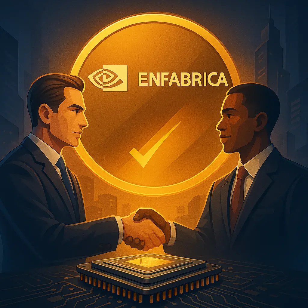 Nvidia acquiring Enfabrica AI chip technology illustration