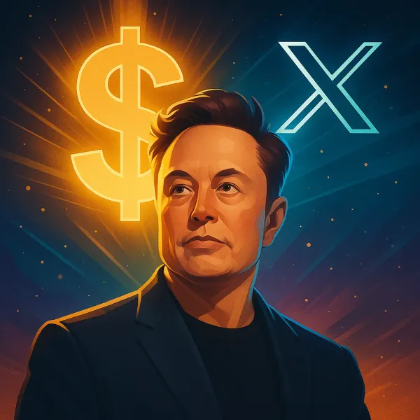 xAI company logo with $10 billion funding news chart