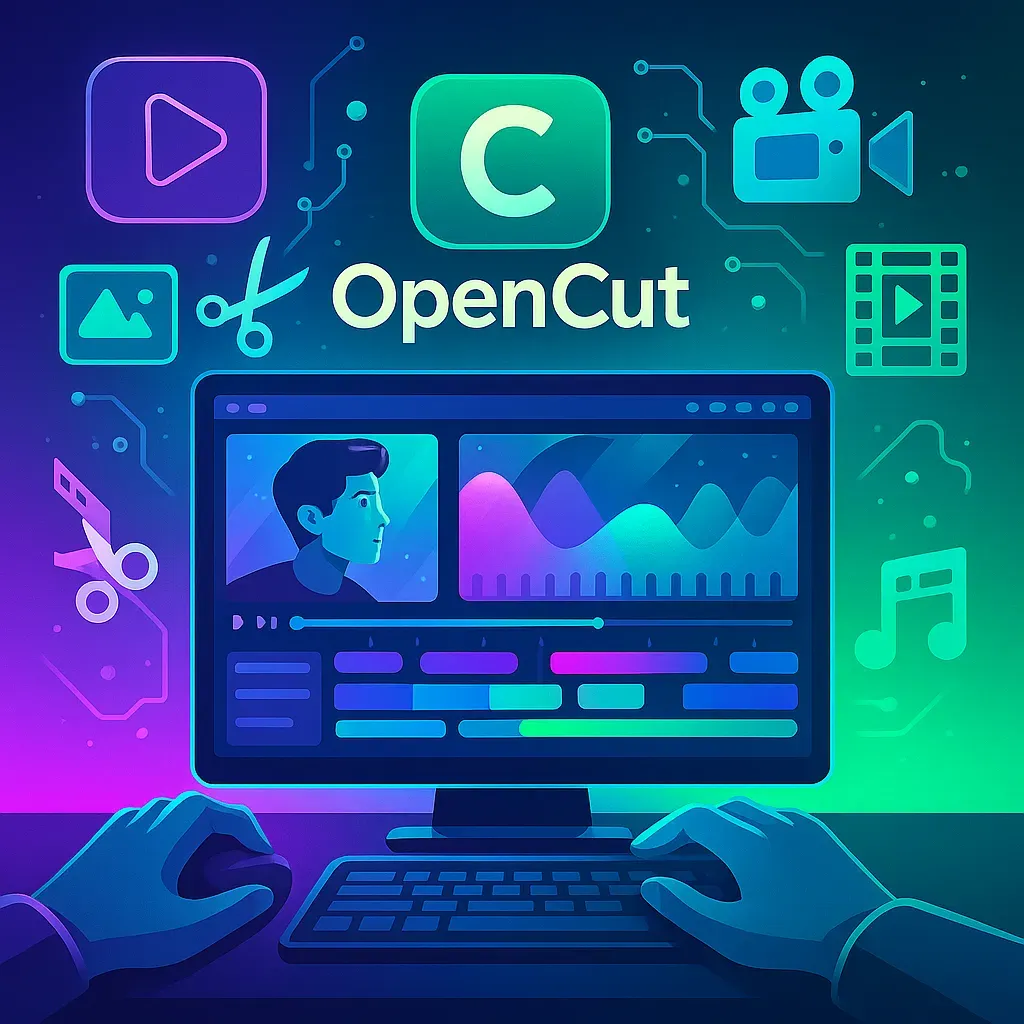OpenCut open source video editor interface showcase, emphasizing privacy protection and community-driven development importance