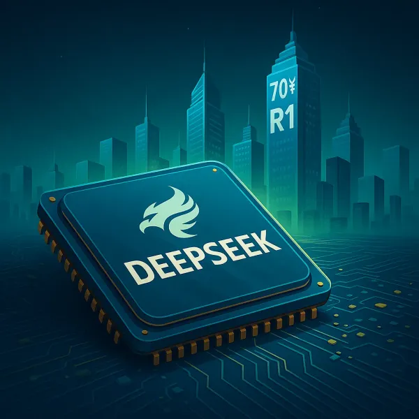 DeepSeek R1 AI model and global AI competition illustration
