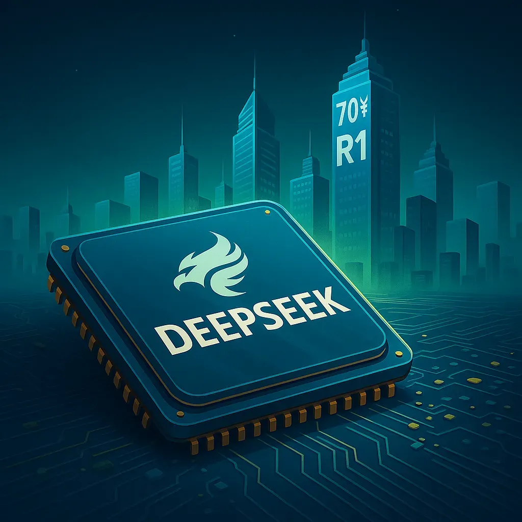 DeepSeek R1 AI model and global AI competition illustration