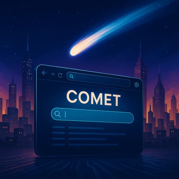 Perplexity Comet AI browser interface showcase