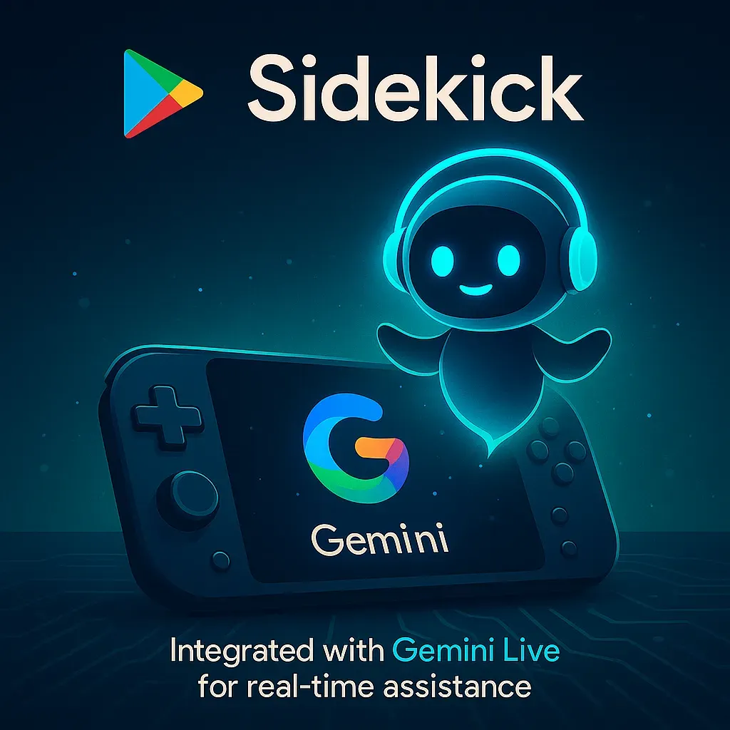Google Play Games Sidekick AI 助手介面與 Gemini Live 整合