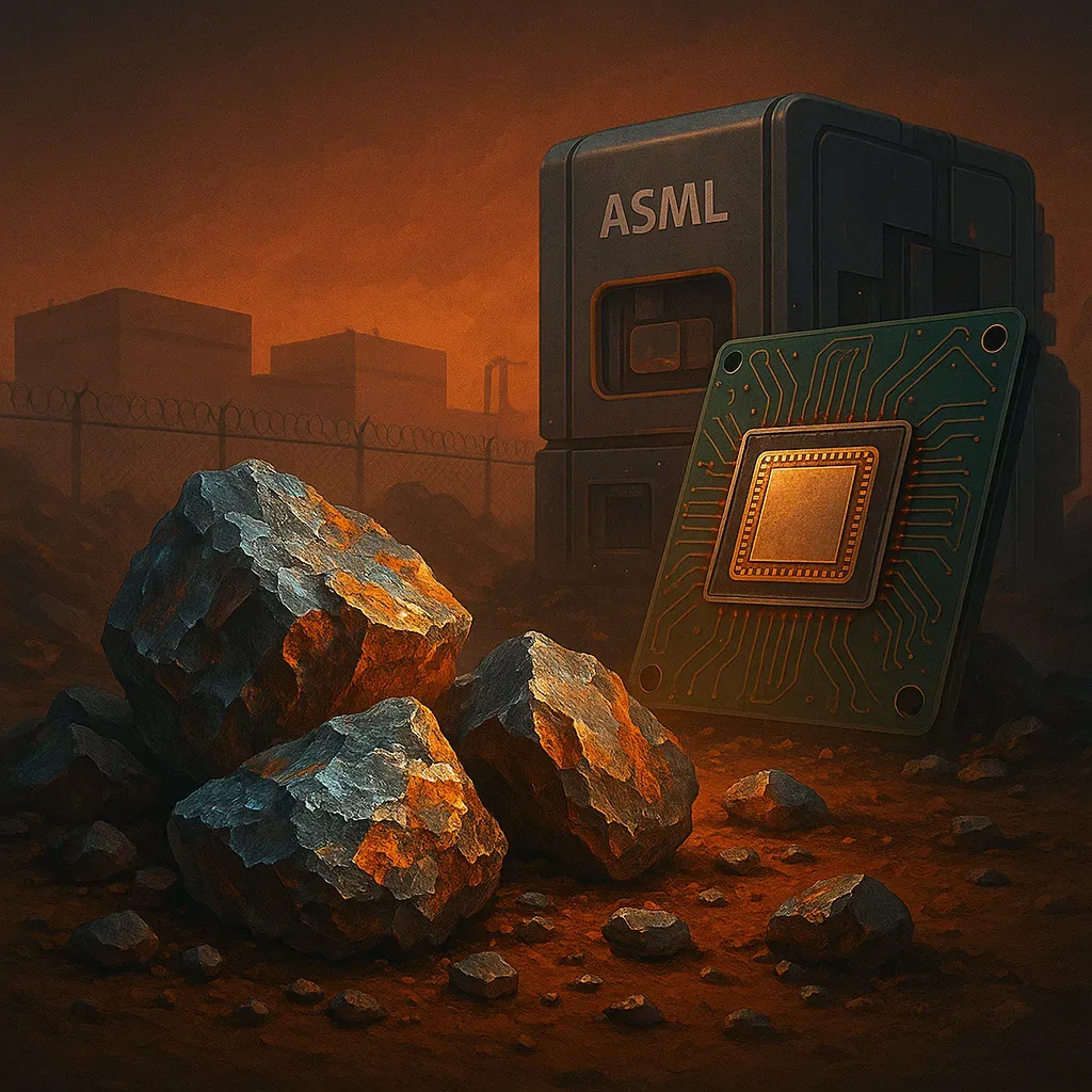 China rare earth export controls semiconductor supply chain crisis illustration