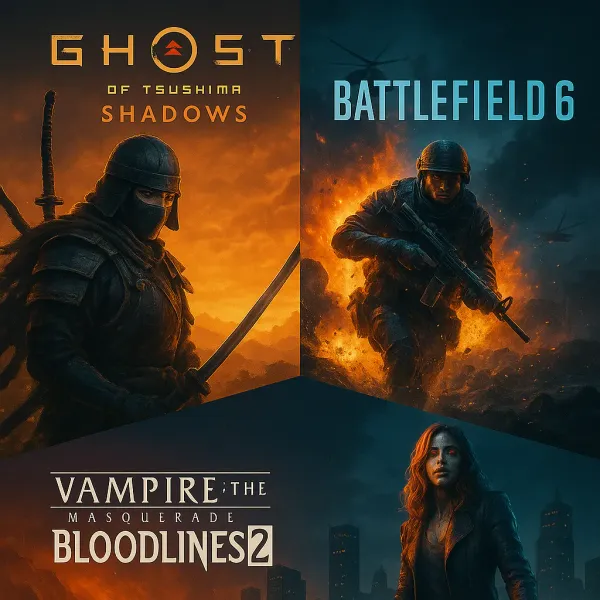 October 2025 gaming release lineup illustration