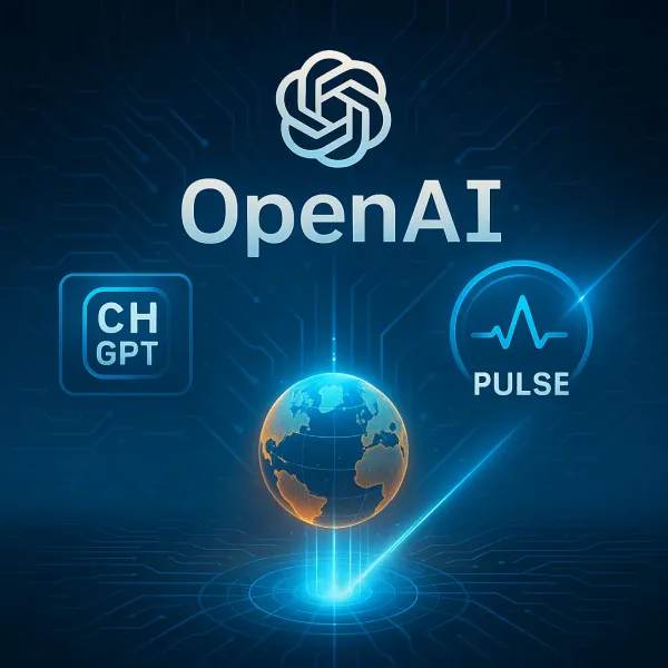 OpenAI ChatGPT Go global expansion and Pulse feature illustration