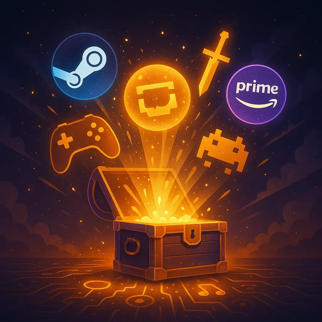 Steam and Prime Gaming November free games illustration