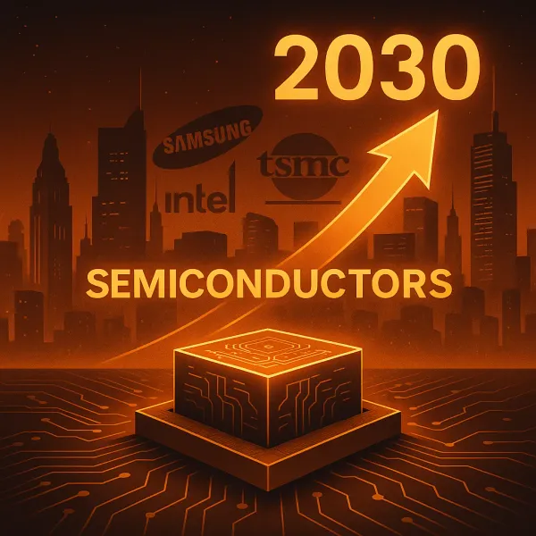 Semiconductor market growth forecast showing AI and 5G driving rapid industry expansion