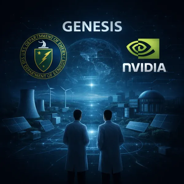 美國能源部 Genesis 任務 AI 科研計畫示意圖